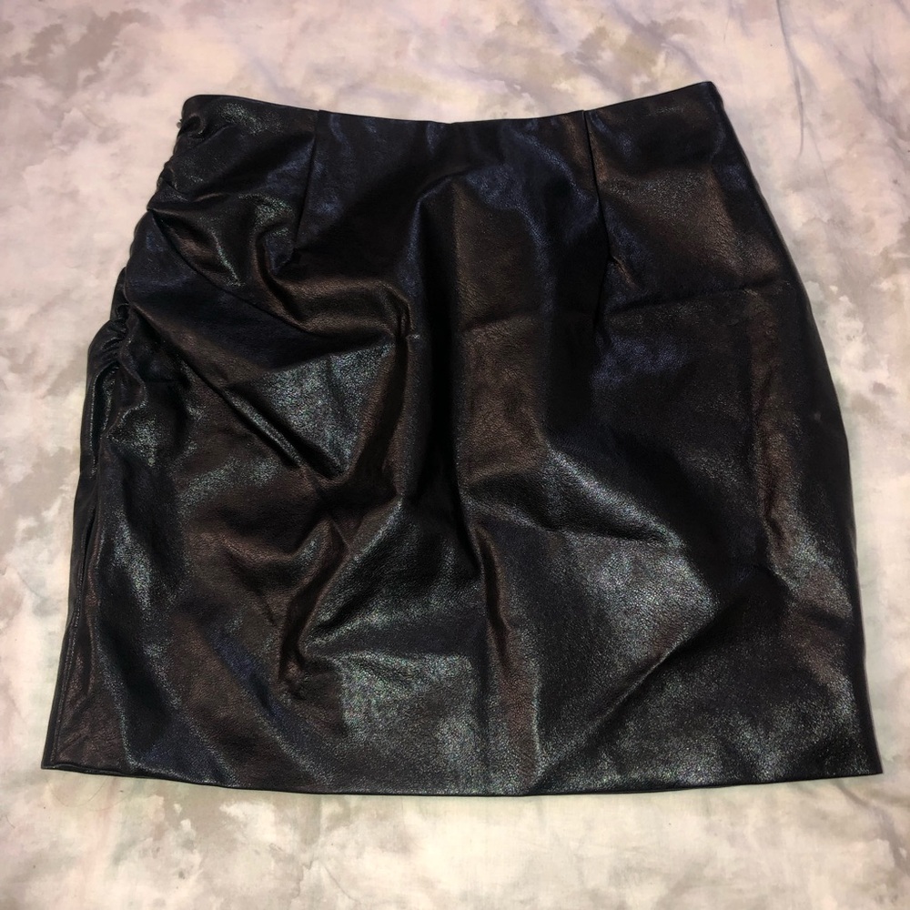 Line and Dot Vegan Leather Mika Asymmetrical Mini Skirt - Picture 5 of 5